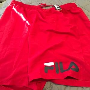 FILA is back!  Red swimsuit/gym shorts never worn